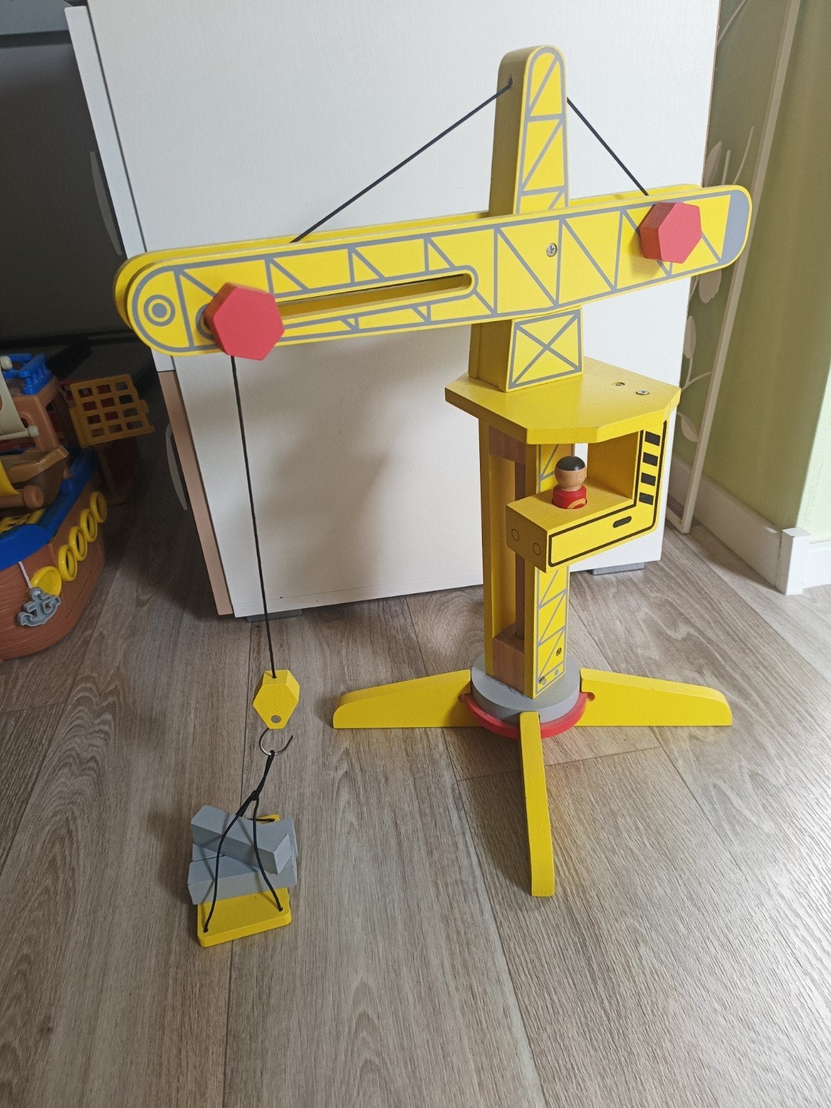 Houten Speelgoed Kraan met Accessoires, Ophalen of Verzenden, Gebruikt, Bouwen