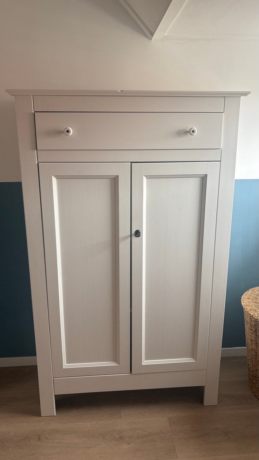 Witte kast met lade en deuren - 94x40x150cm, Huis en Inrichting, Kasten | Kledingkasten, Ophalen, Gebruikt, 50 tot 100 cm, Met lade(s)