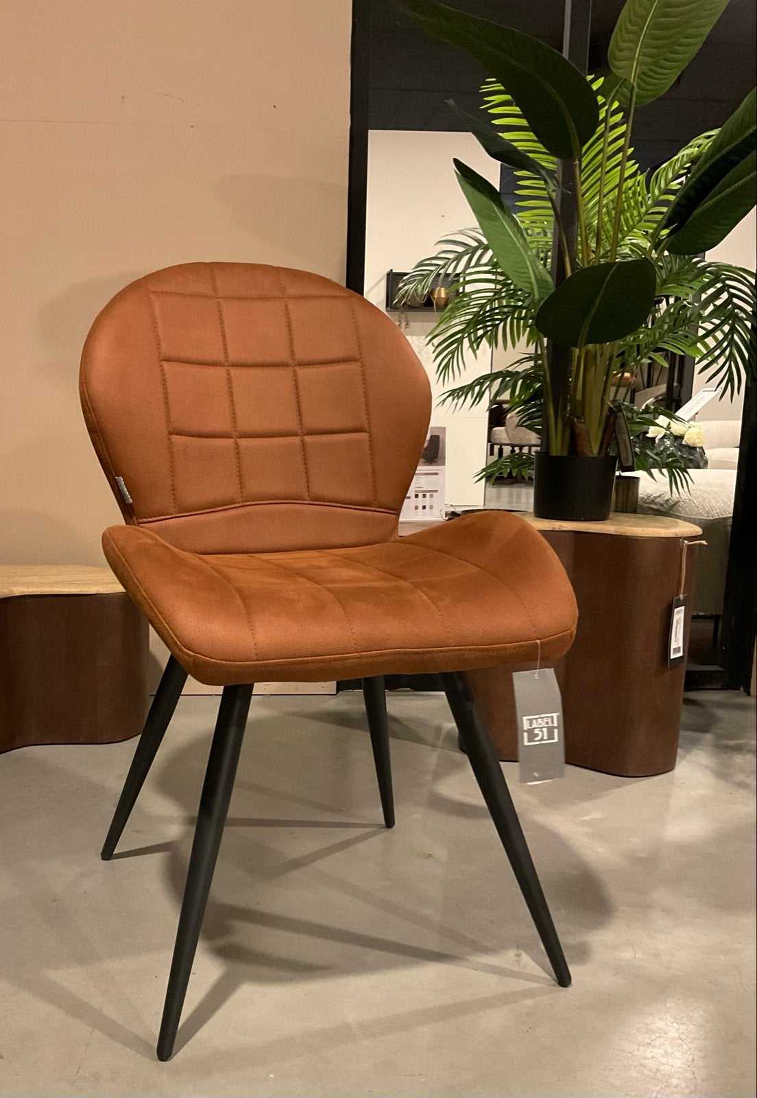 Losse eetkamerstoel Sil - Cognac Microfiber, Huis en Inrichting, Bruin, Nieuw, Ophalen of Verzenden, Industrieel