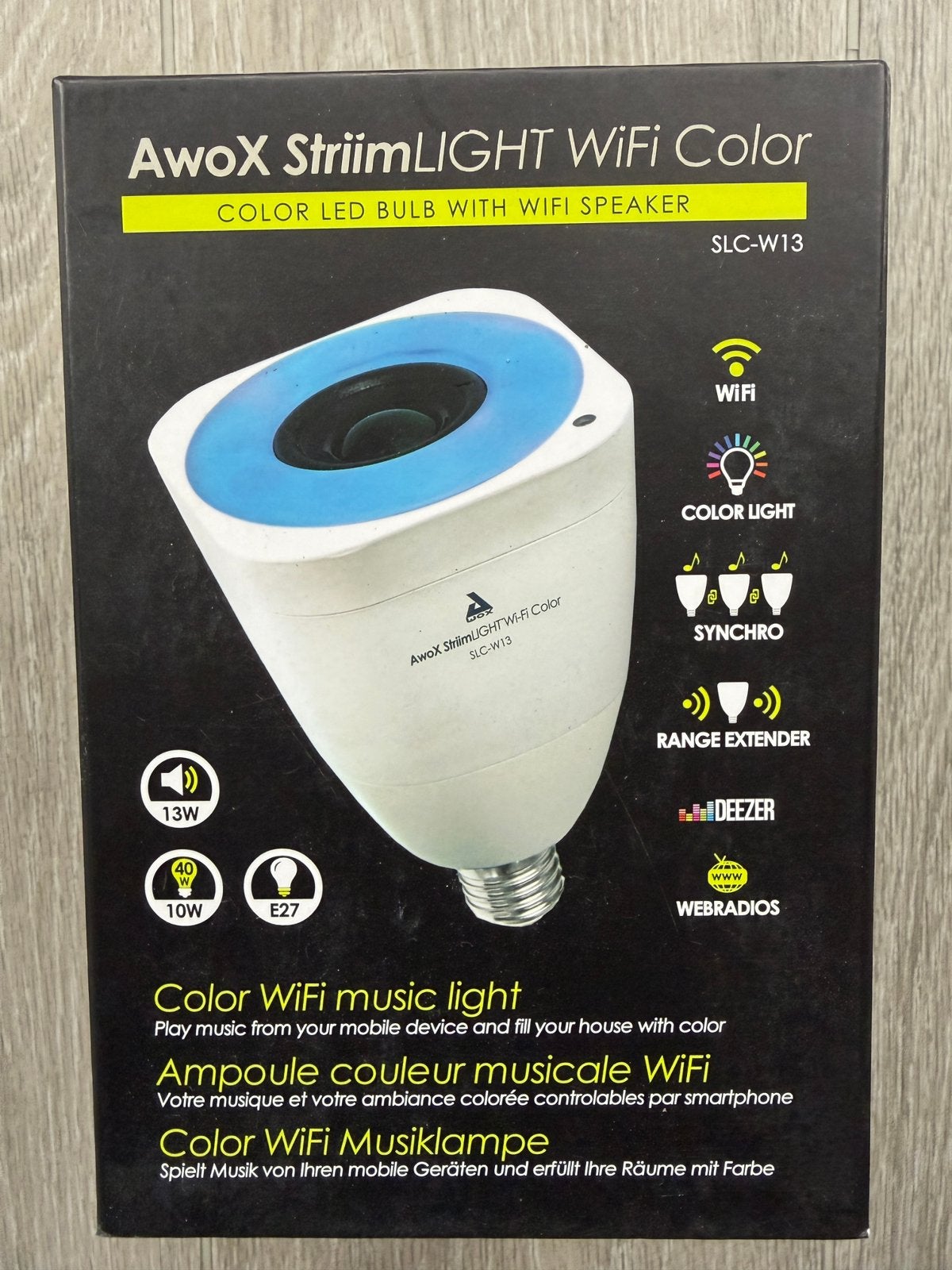 AwoX striimlight wifi color led lanp met speaker E27, Ophalen of Verzenden, Zo goed als nieuw, Overige typen