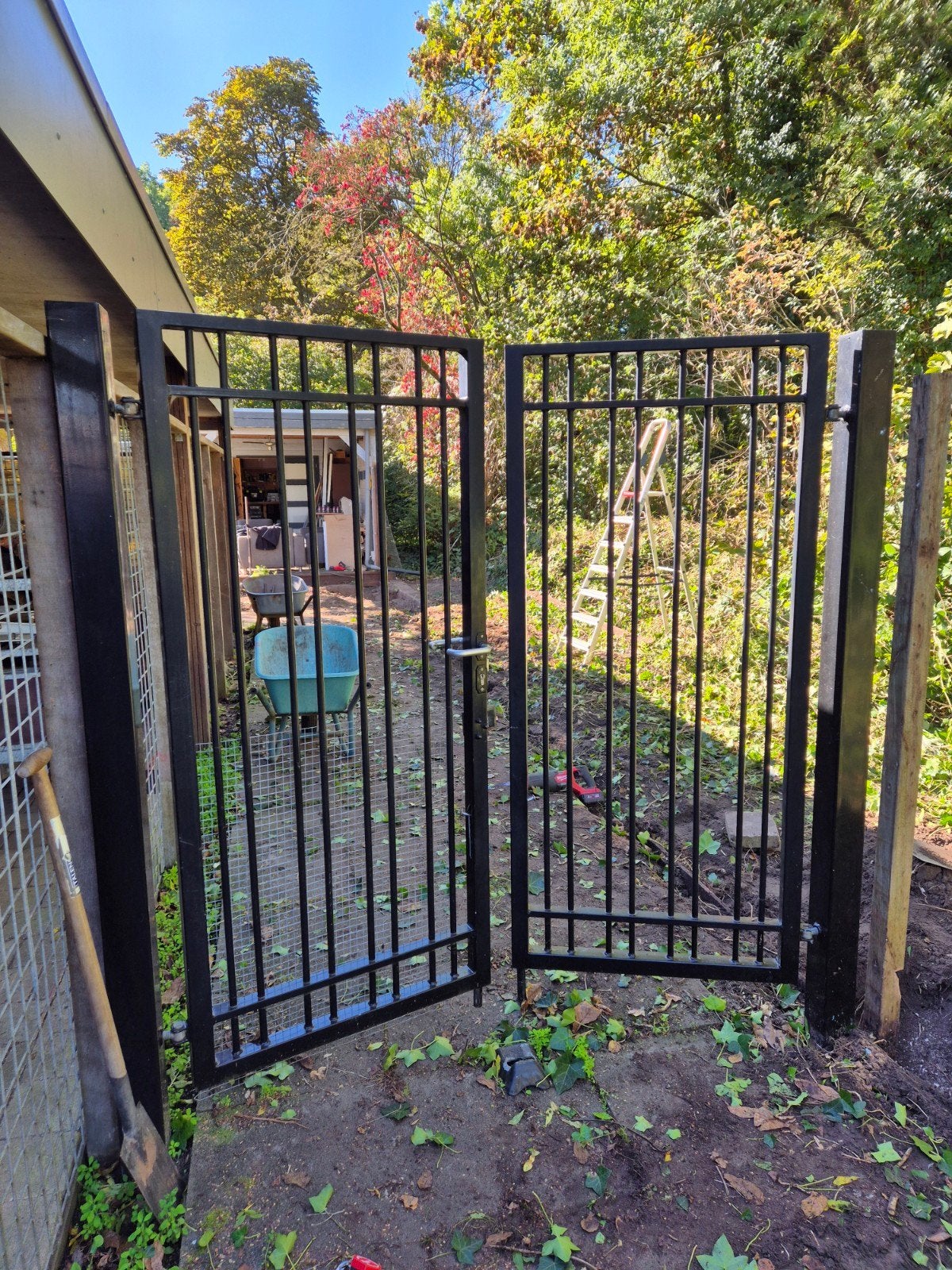 Zwart metalen tuindeur, Ophalen, IJzer, Sierhekwerk