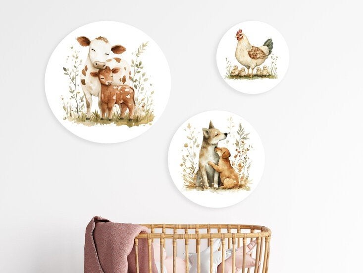 Set Muurcirkels Forex Boerderij dieren Koe Little Dreamzzz, Bi & Li Creaties, Nieuw, Ophalen of Verzenden, Bilicreaties@gmail.com