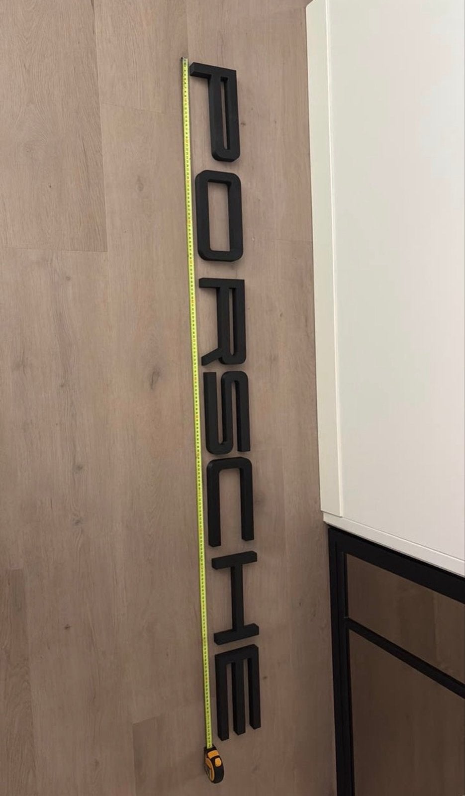 Porsche 3D reclame tekst Kunststof Letters - Groot 175cm+, Huis en Inrichting, Woonaccessoires | Overige, Zwart, Kunststof, Ophalen of Verzenden