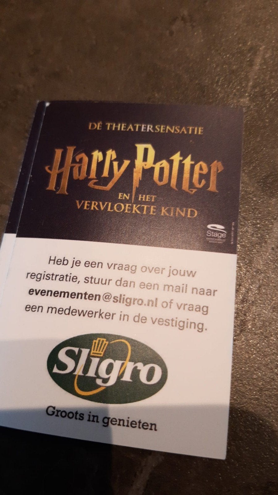 RUILEN Sligro kaartjes Harry Potter 23 september, Tickets en Kaartjes, Drie personen of meer, September, Arrangement