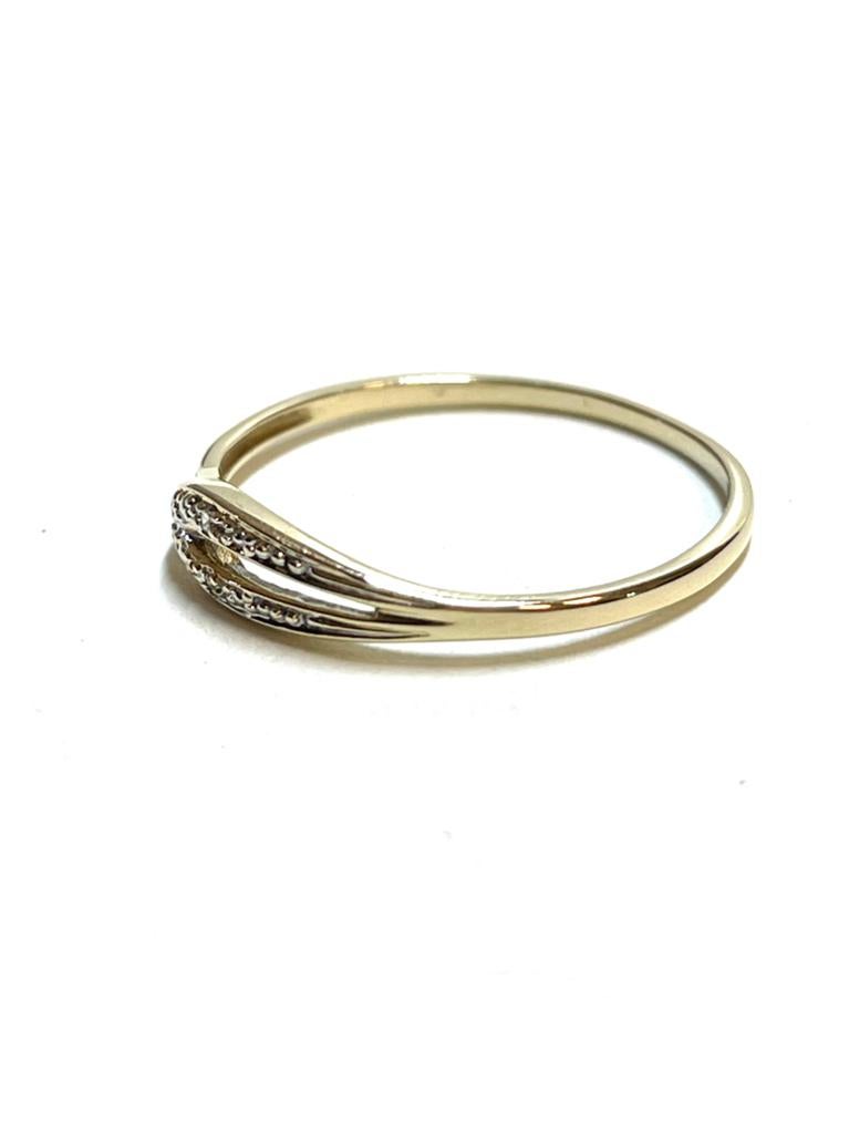 14k gouden ring met diamanten, -, -, Ophalen of Verzenden, Zo goed als nieuw