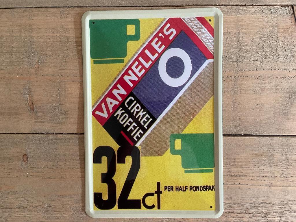 Reclamebord Van Nelle Cirkel Koffie 20x30, Ophalen of Verzenden, Zo goed als nieuw, Reclamebord