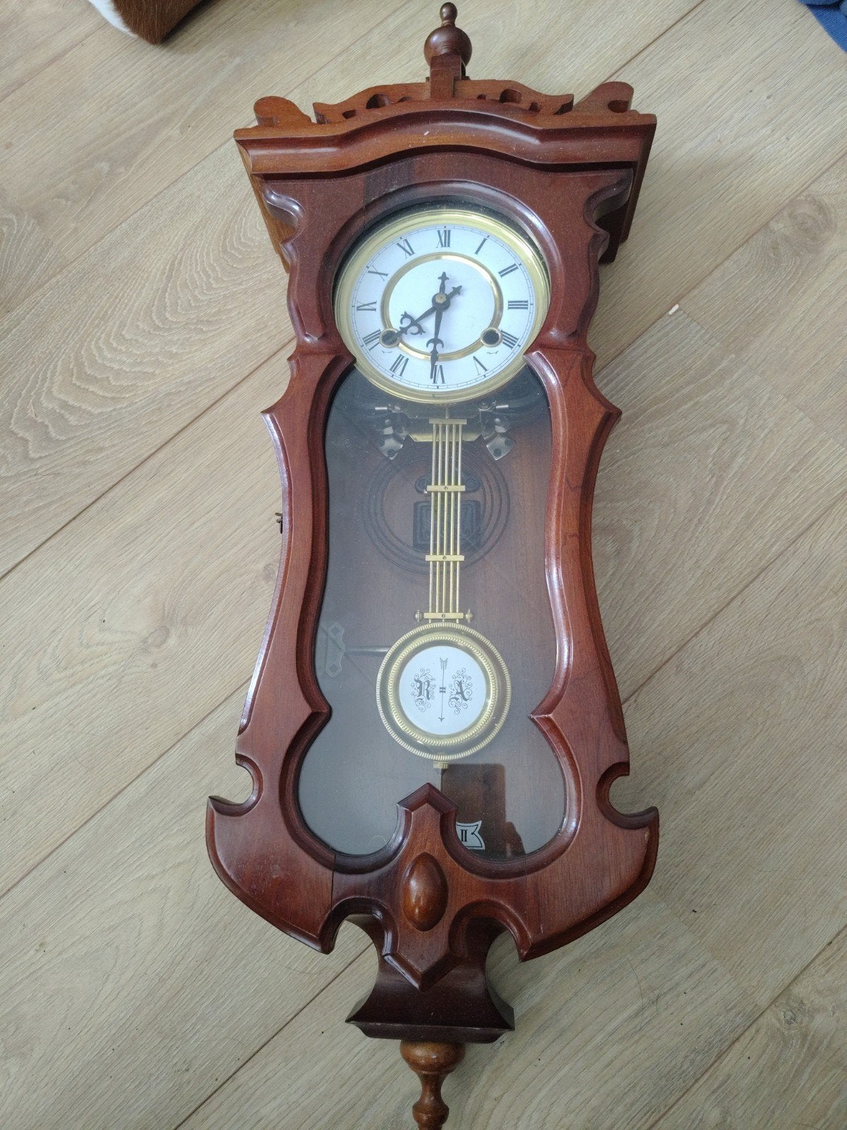 Antieke houten regulateur Altdeutsch / Grunderzeit 1890-1920, Ophalen of Verzenden