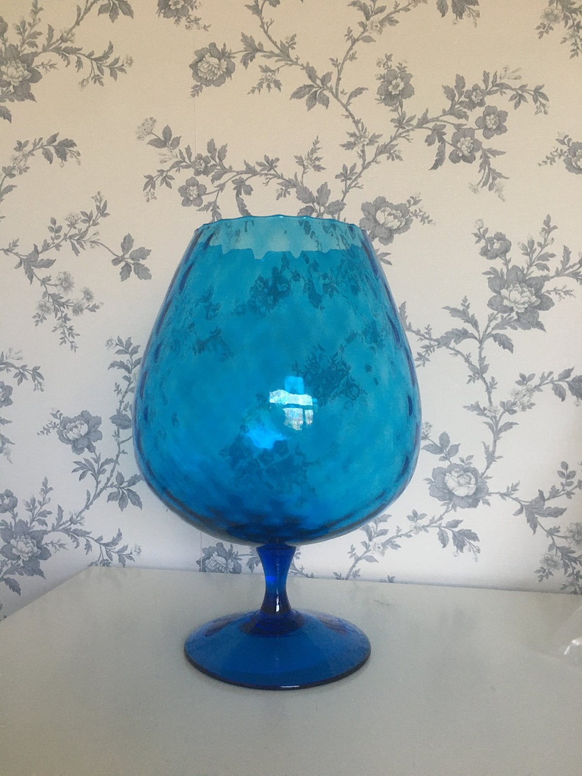 Super groot wijnglas, blauw glas, Ophalen
