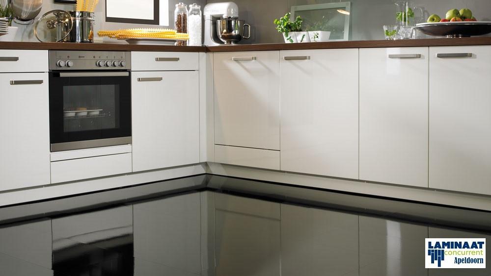 24,75m2 Hoogglans Tegel laminaat Vineo Zwart = €295, Ophalen, Zwart, Nieuw, Hoogglans tegel laminaa zwart