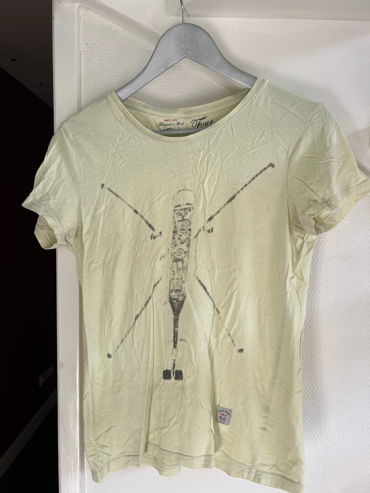 Four T-shirt met korte mouwen en print - Maat S, Geel, Ophalen of Verzenden, Korte mouw, Maat 36 (S)
