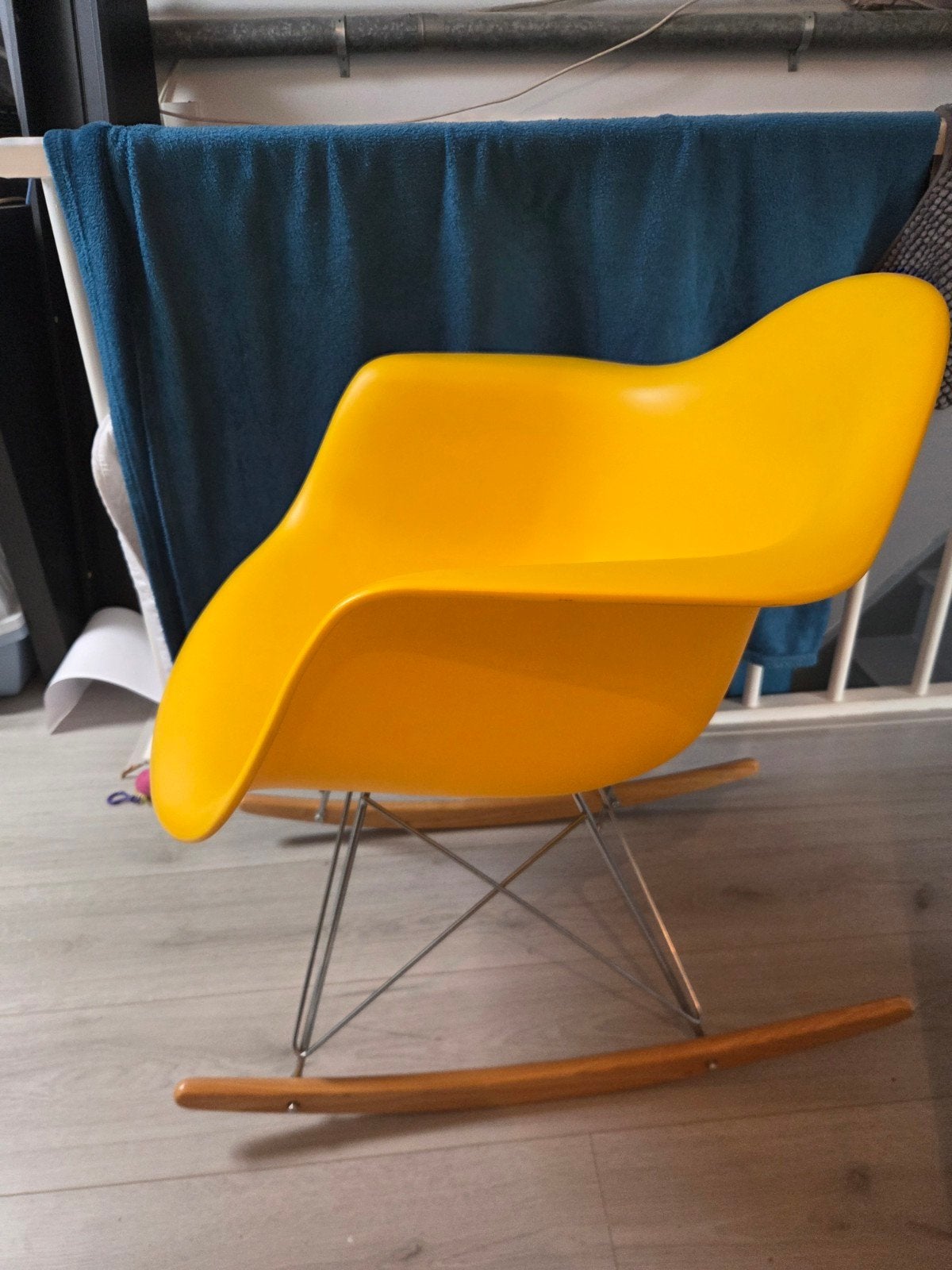 Vitra Eames RAR replica schommelstoel - Geel, Ophalen, Gebruikt, Overige kleuren, Hout