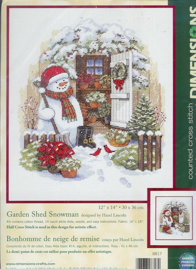 Cado koopje dimensions borduurpakket, GARDEN SHED SNOWMAN, Ophalen of Verzenden, Nieuw, Handborduren, Borduurpakket