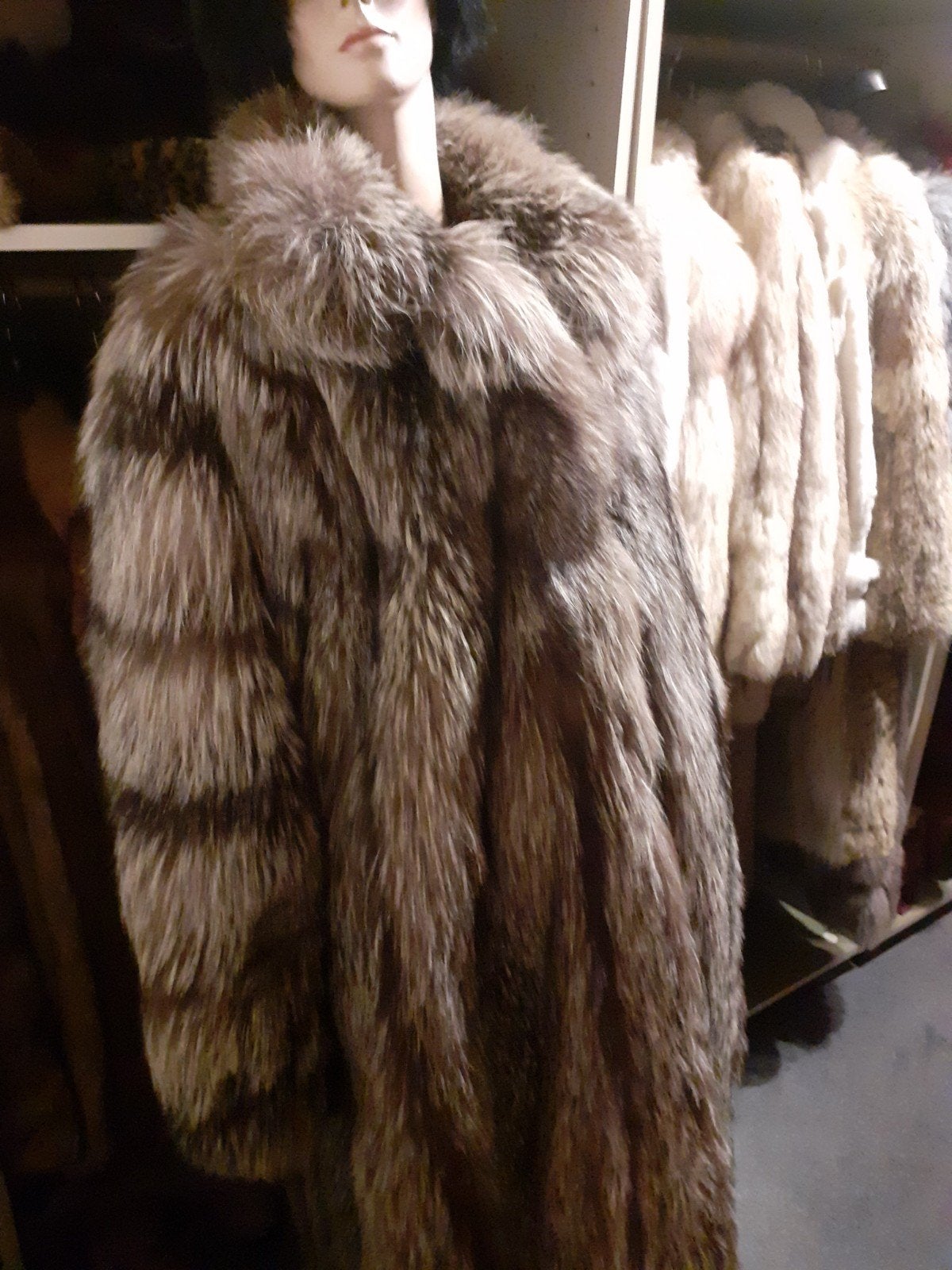 130 cm lange echte ZILVERVOS bontjas bont jas bontmantel XXL, Ophalen of Verzenden, Zo goed als nieuw, Maat 46/48 (XL) of groter