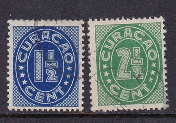 Curaçao zegels uit 1936-1948 gestempeld, Verzenden, Gestempeld