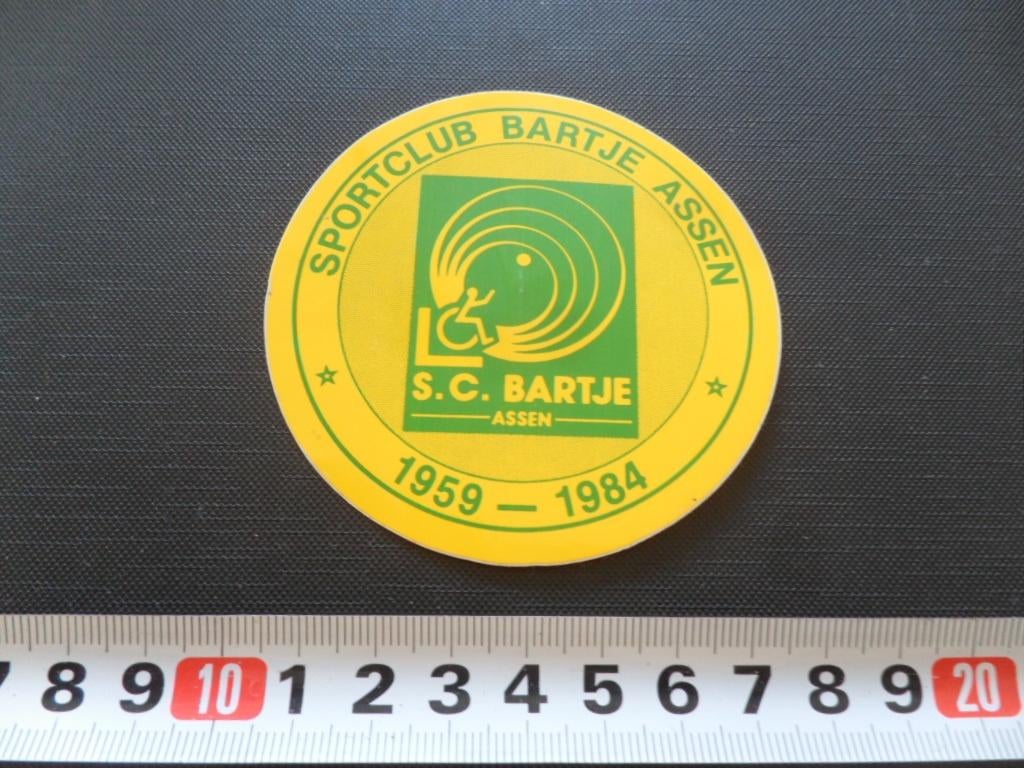 sticker Assen Sportclub BARTJE 1959 - 1984  GB016, Ophalen, Zo goed als nieuw