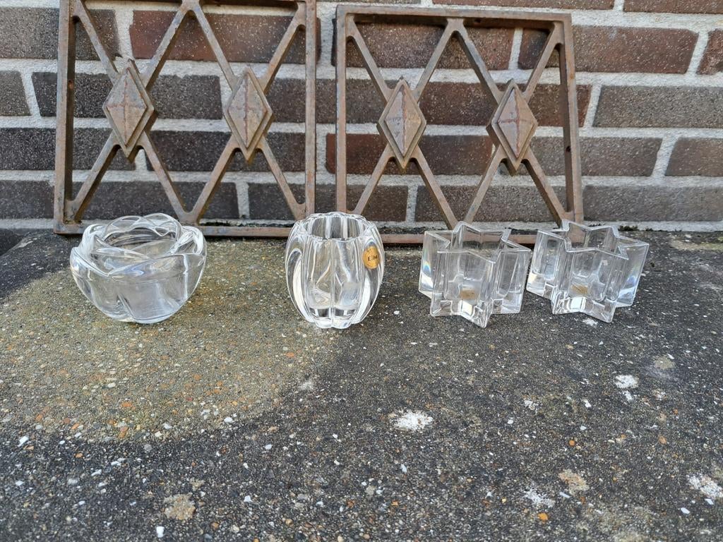 Windlichtjes kristal AH, Ophalen of Verzenden, Overige materialen, Minder dan 25 cm