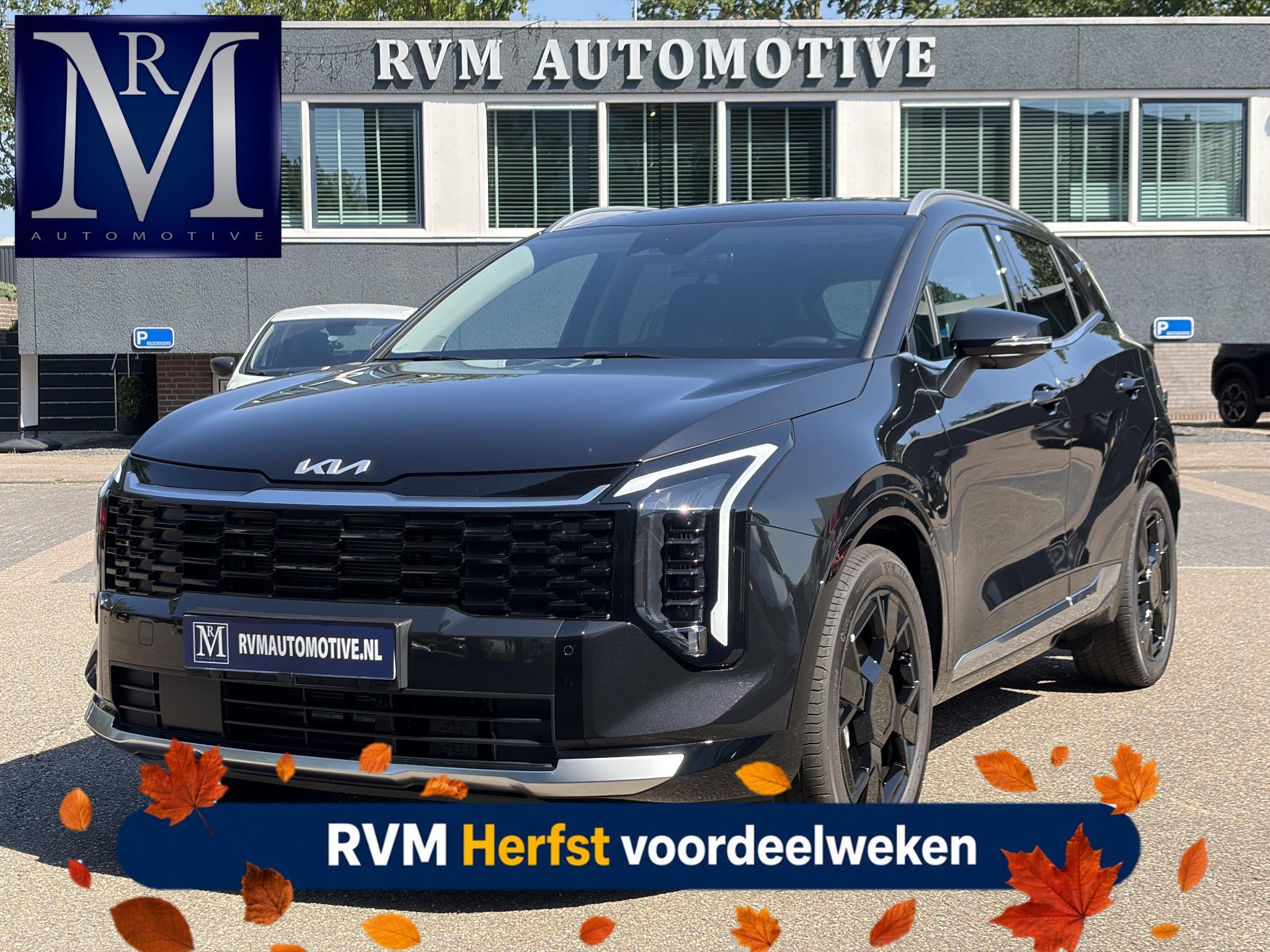 Kia Sportage 1.6 T-GDi Hybrid DynamicLine VAN: 47.690,- VOOR, Auto's, Euro 6, 4 cilinders, Leder en Stof, Zwart