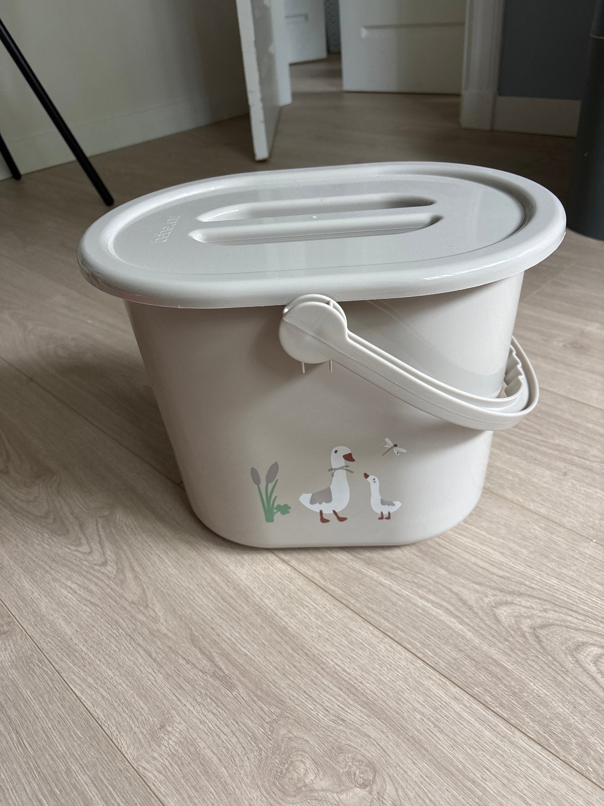 Bébé-jou luieremmer met deksel - eendjes design, Ophalen, Zo goed als nieuw