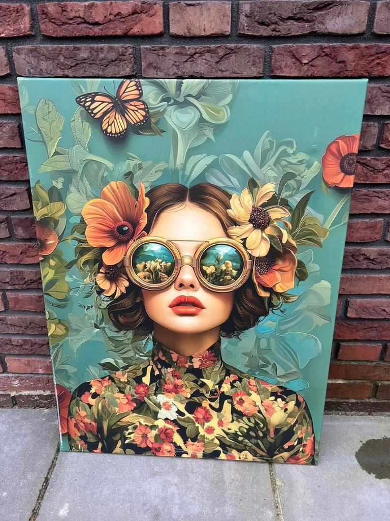 Canvas vrouw / bril €7,50 afhaal, Ophalen, Nieuw