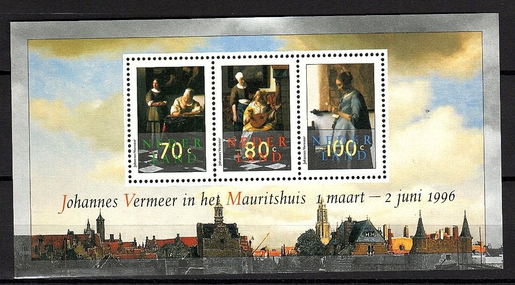 Nvph 1667 blok vermeer 1996 postfris, Postzegels en Munten, Ophalen of Verzenden, Na 1940, Postfris