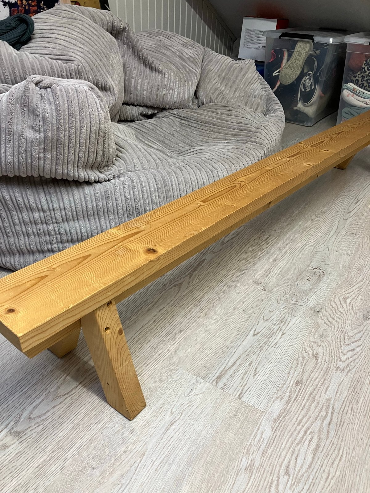 Evenwichtsbalk 2 meter lang, Sport en Fitness, Turnen, Ophalen, Gebruikt, Bruin, Materiaal