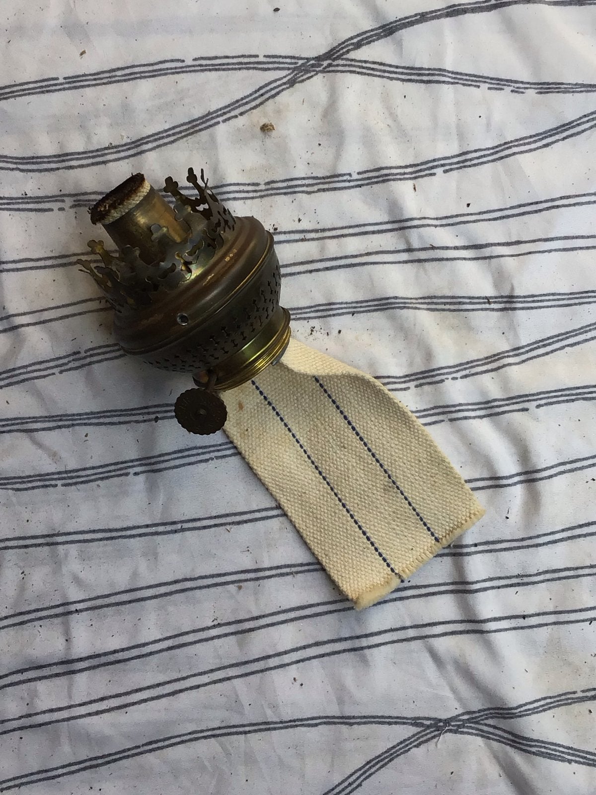 Antieke olielamp brander met lont, Antiek en Kunst, Antiek | Lampen, Ophalen of Verzenden