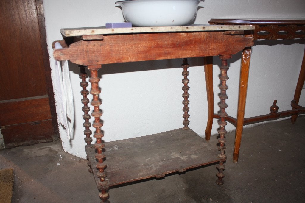 Brocante wastafel, Ophalen
