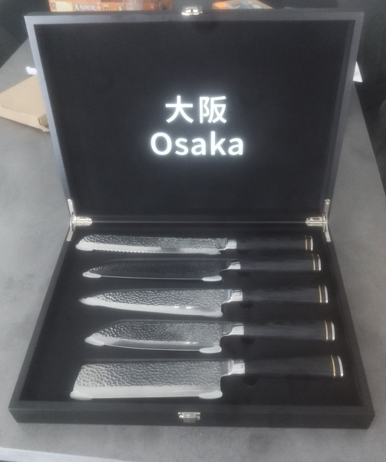 Shinrai Knives - Hammered Damast BR 5-Delige Messenset, Overige materialen, Bestekset, Nieuw, Ophalen of Verzenden