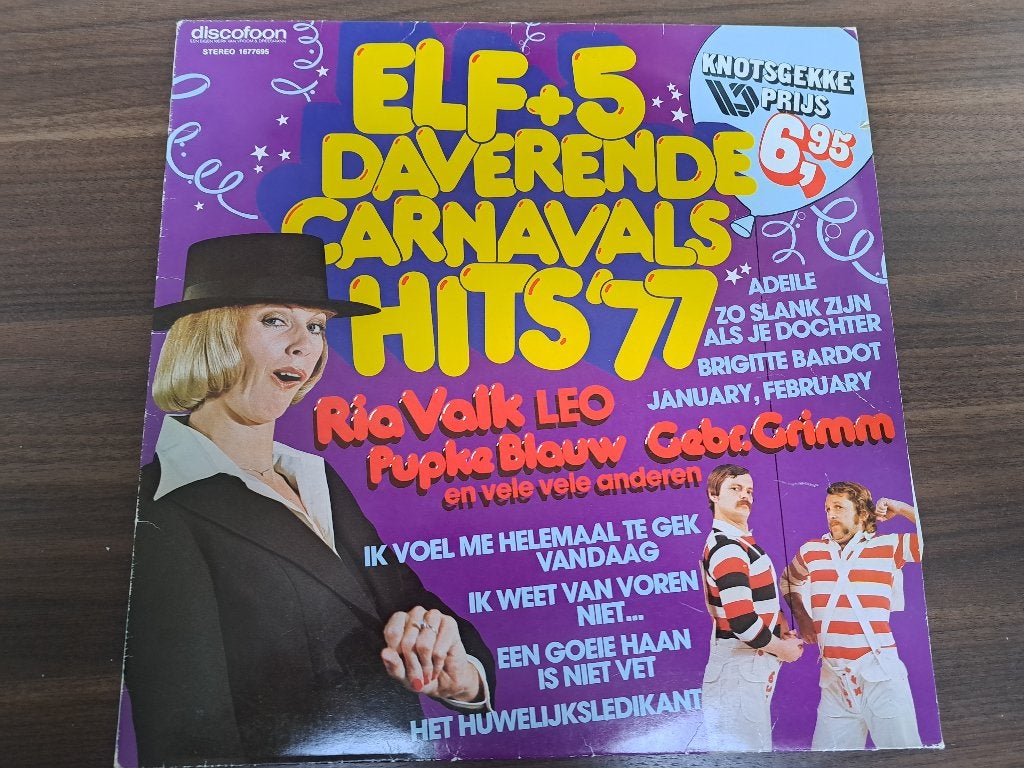 Elf + 5 Daverende Carnavals Hits '77, LP, Gebruikt, Ophalen of Verzenden, Feestmuziek
