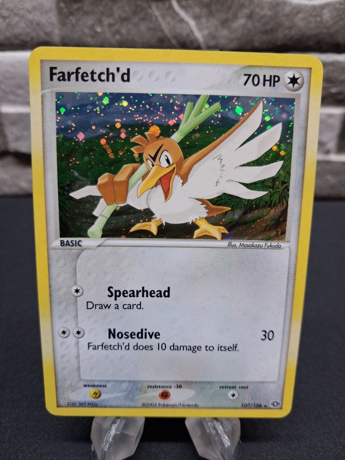Foil Farfetch'd Pokémon Kaart 107/108 EX Deoxys, Ophalen of Verzenden, Foil