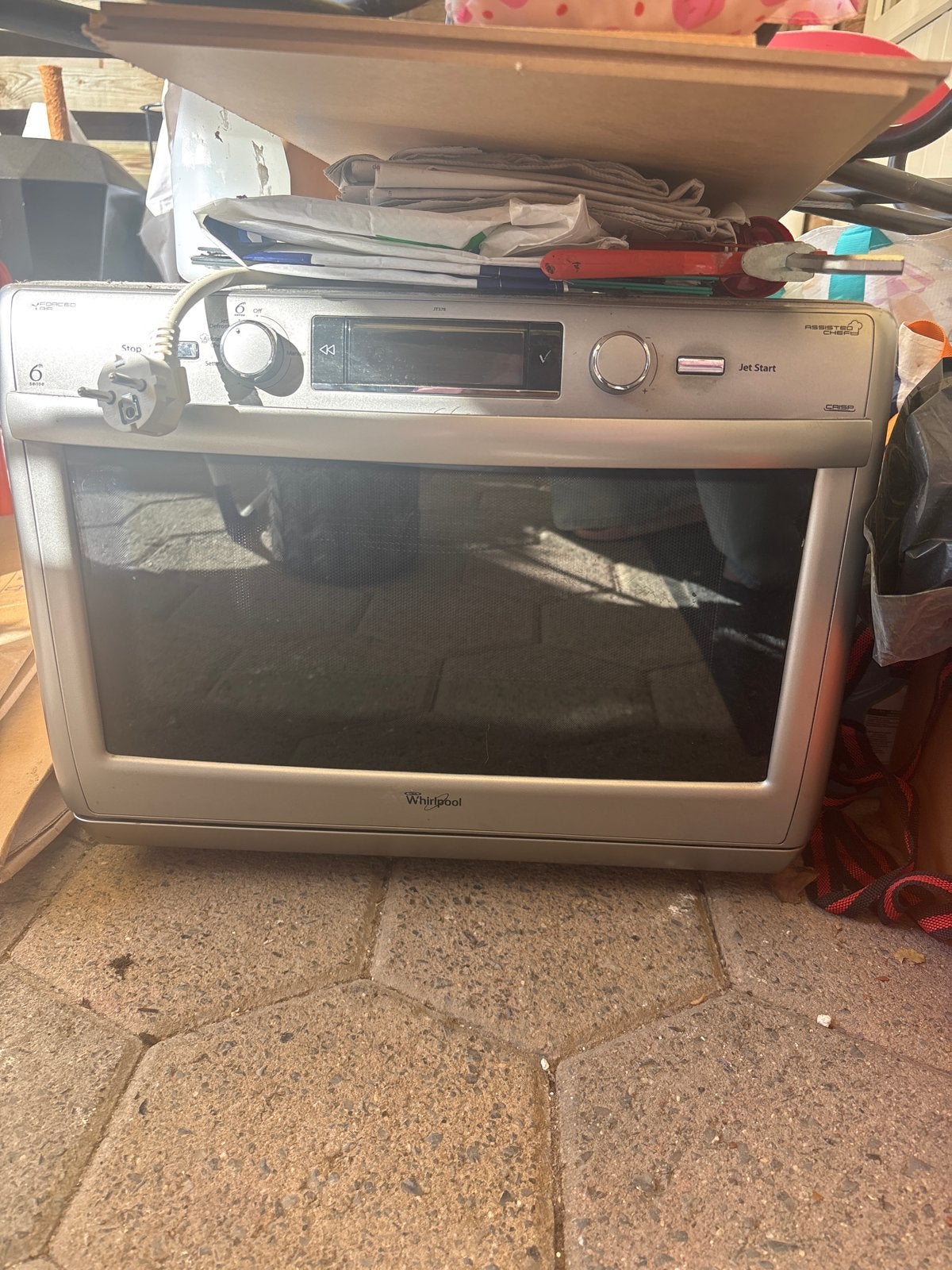 Whirlpool Magnetron/Oven - Op te halen, Witgoed en Apparatuur, Magnetrons, Ophalen, Combimagnetron, Gebruikt, Grill