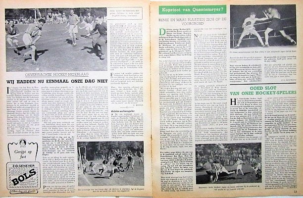 Artikelen over hockey 1949, Ophalen of Verzenden, 1940 tot 1960, Tijdschrift