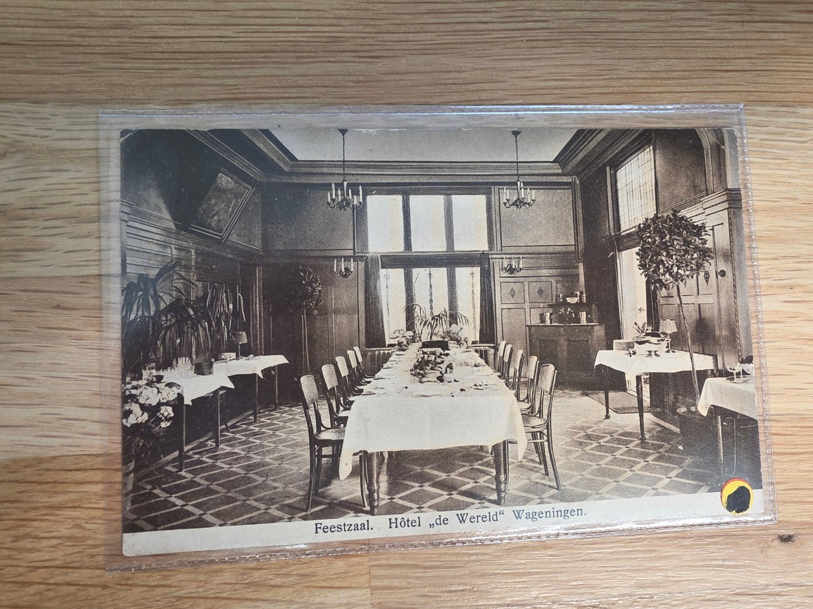 Oude briefkaart Feestzaal Hotel de Wereld Wageningen, Ophalen of Verzenden, Voor 1920, Gelderland