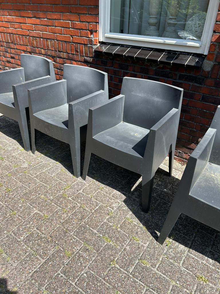 4 tuinstoelen, Ophalen, Gebruikt, Kunststof