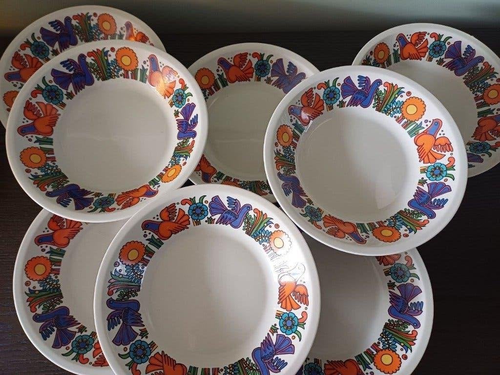Acapulco Villeroy & Boch 8 diepe borden, Villeroy & Boch, Ophalen of Verzenden, Zo goed als nieuw, Bord(en)
