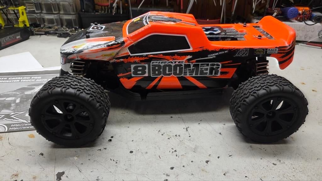 Te koop mooie pirate boomer thunder tiger, Gebruikt, Auto offroad, Ophalen of Verzenden, Schaal 1:10
