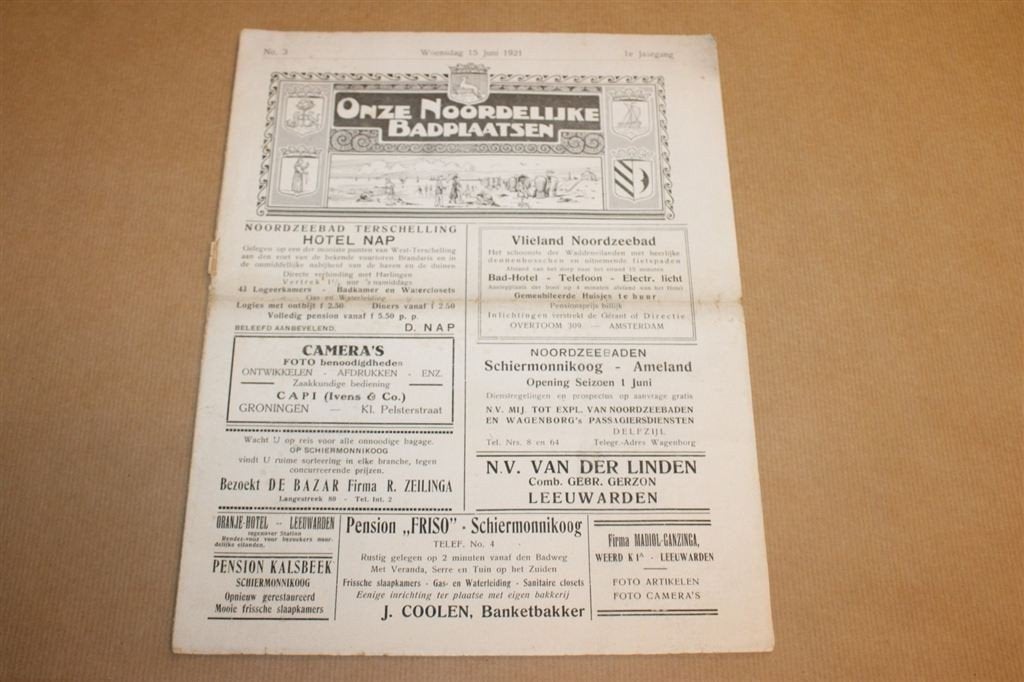 Magazine - Onze Noordelijke badplaatsen - No. 3 - 1921 !!, Ophalen of Verzenden, 1920 tot 1940, Knipsel(s)