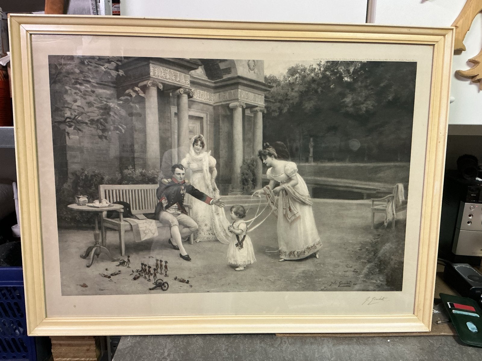 Twee ingelijste prenten van Jules Girardet, gesigneerd, Antiek en Kunst, Ophalen of Verzenden, Achter glas