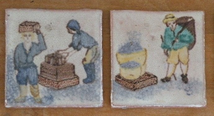 Tegels, 2 stuks. Heel apart. Pastel., Ophalen of Verzenden