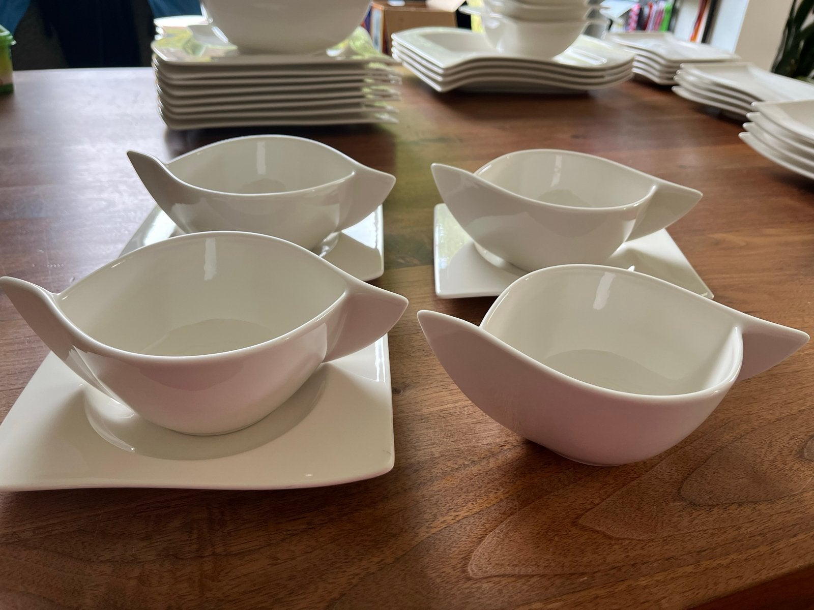 Villeroy & Boch NewWave soepkommen met schotels (3+4), Gebruikt, Villeroy & Boch, Ophalen of Verzenden, Kom(men)