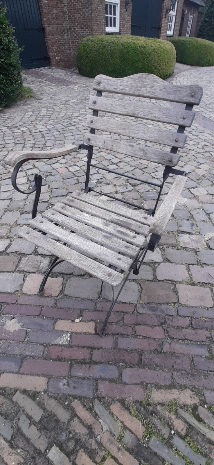 Teak houten tuinstoel tuin balkon terras, Ophalen of Verzenden, Teakhout