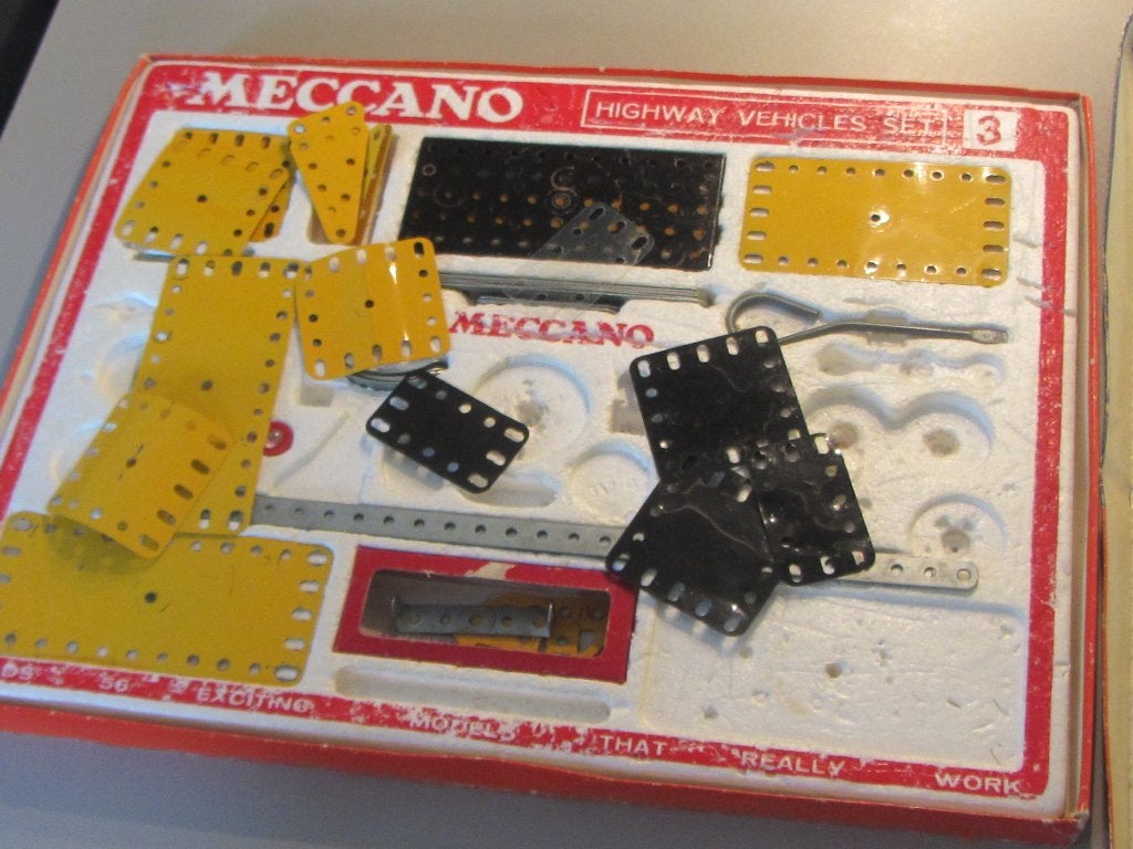 meccano onderdelen. incomplete doos, highway vehicles., Ophalen of Verzenden