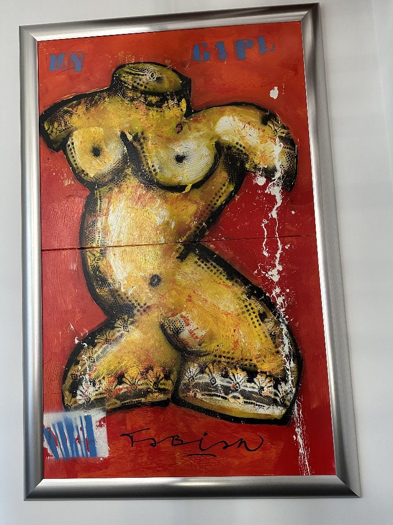 Orgineel werk Fabian. My girl (115cm x 175CM incl lijst), Ophalen, Overige materialen, Overige technieken, Overig onderwerp