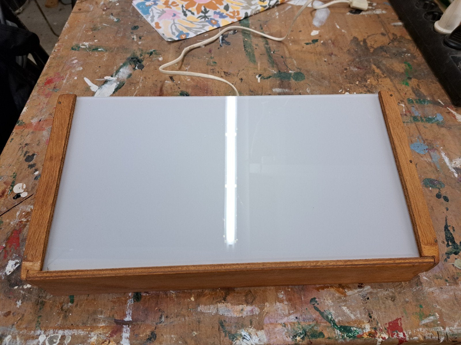 Vintage houten lichtbak voor dia's, tekenen en overtrekken, Overige merken, Onbekend, Ophalen of Verzenden, Zo goed als nieuw