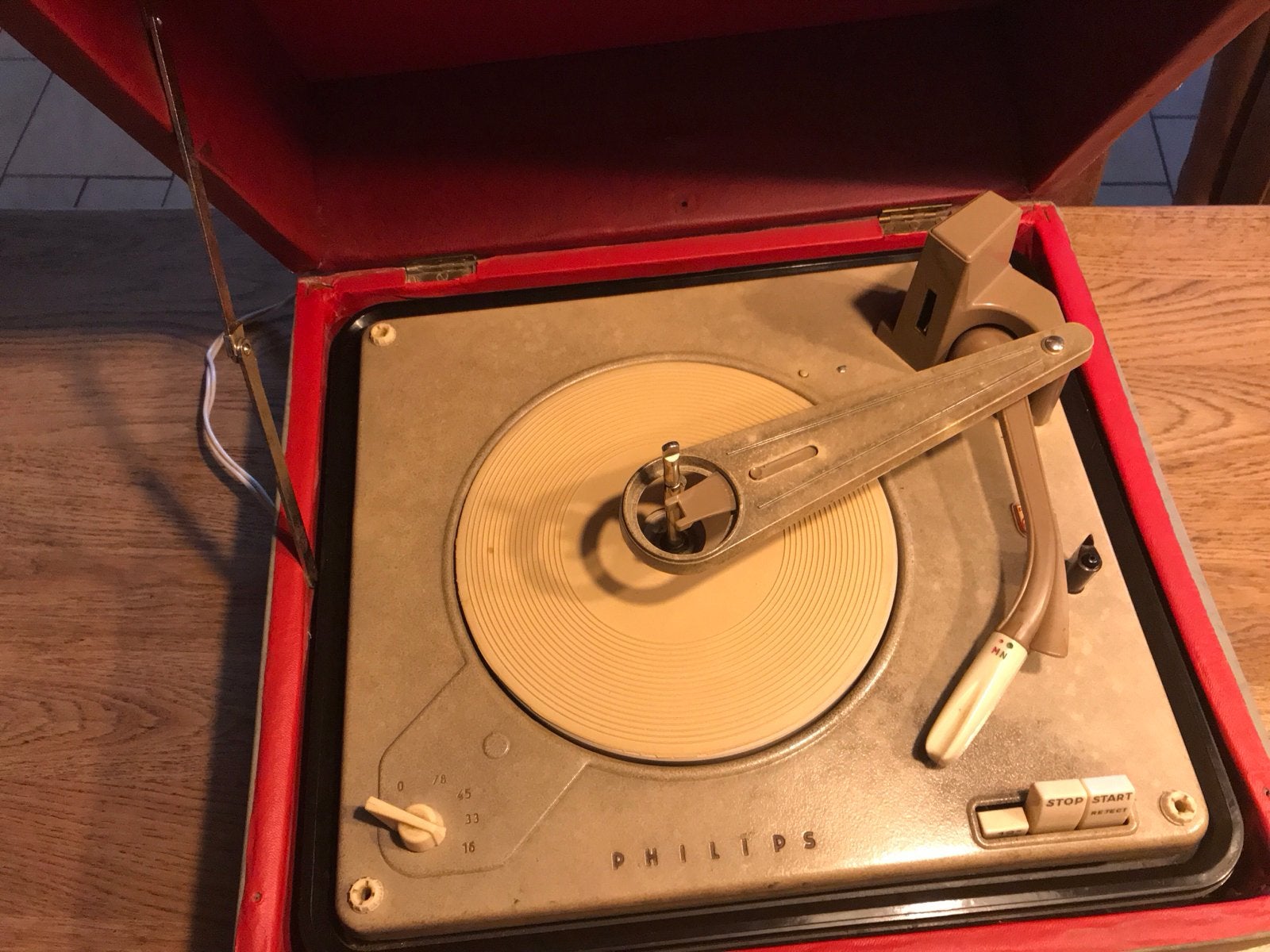 Vintage Philips Platenspeler - Draagbaar Model, Ophalen, Gebruikt, Platenspeler, Philips