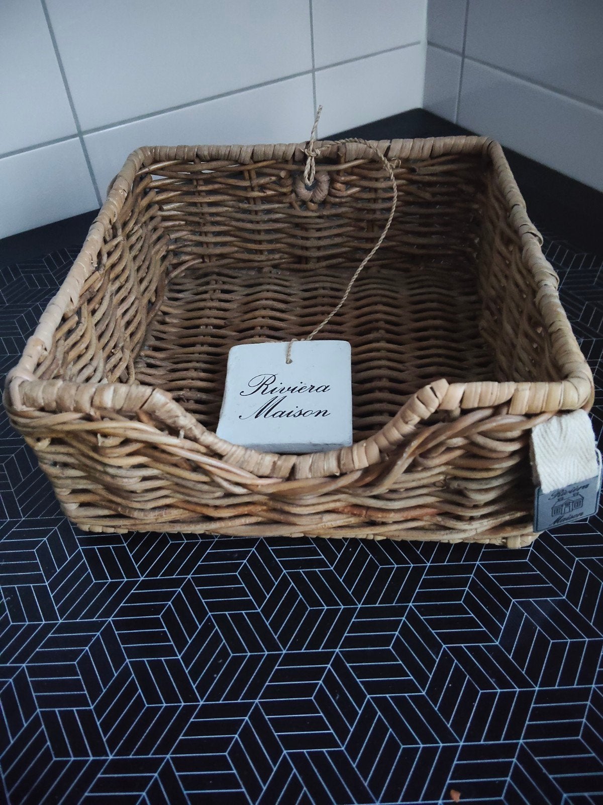 Riviera Maison rattan servettenhouder, Ophalen of Verzenden, Zo goed als nieuw