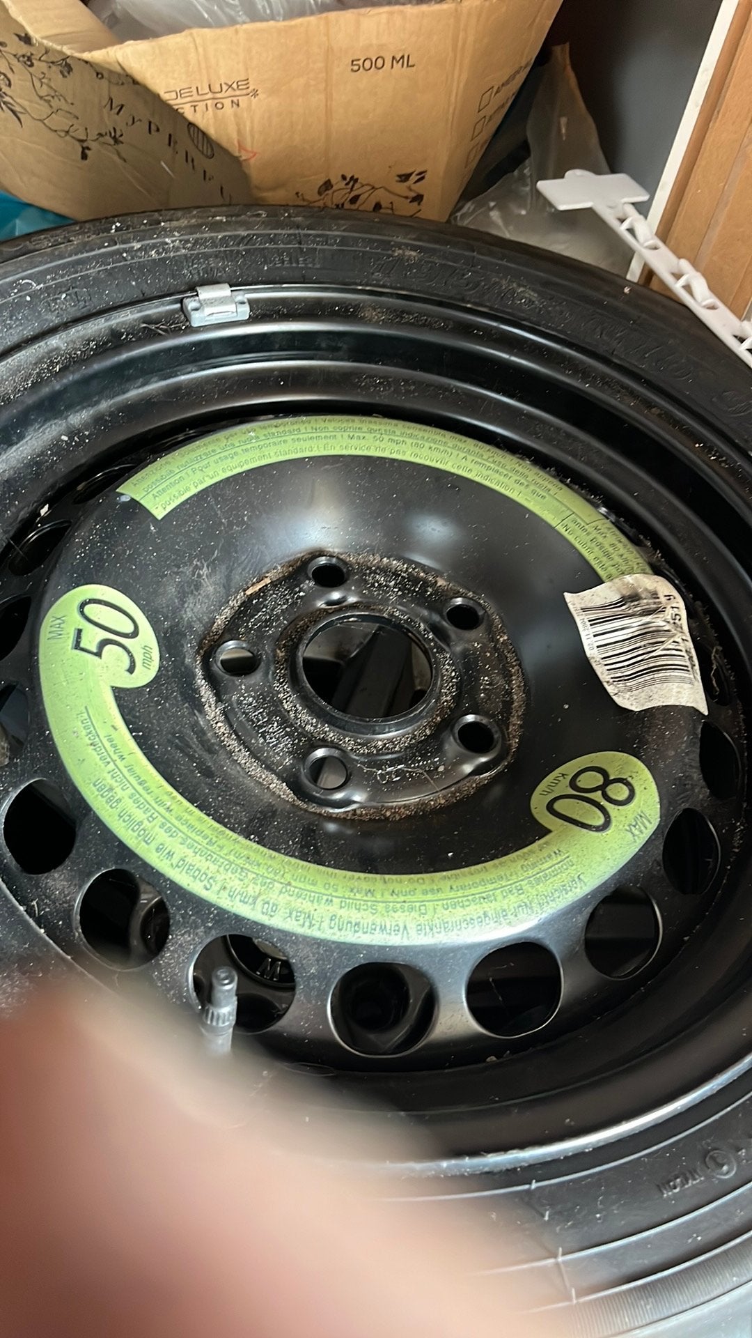 Reserve wiel volkswagen thuiskomer, Ophalen