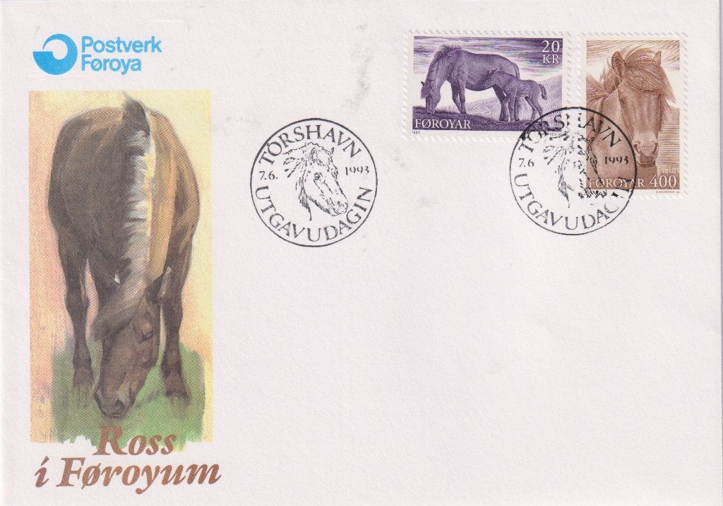 Faeröer 1993 Sa134 Paarden veulen, Verzenden, Onbeschreven, Europa