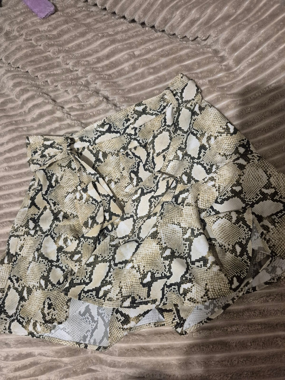 Zara Basic rokje met slangenprint - Maat M, Maat 38/40 (M), Beige, Ophalen of Verzenden, Zo goed als nieuw