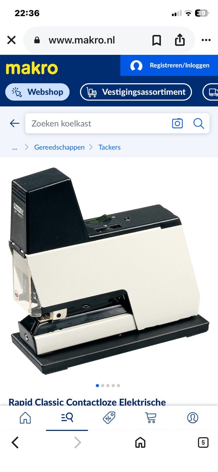 Rapid 105 elektrische nietmachine NIEUW, Ophalen of Verzenden, Nieuw